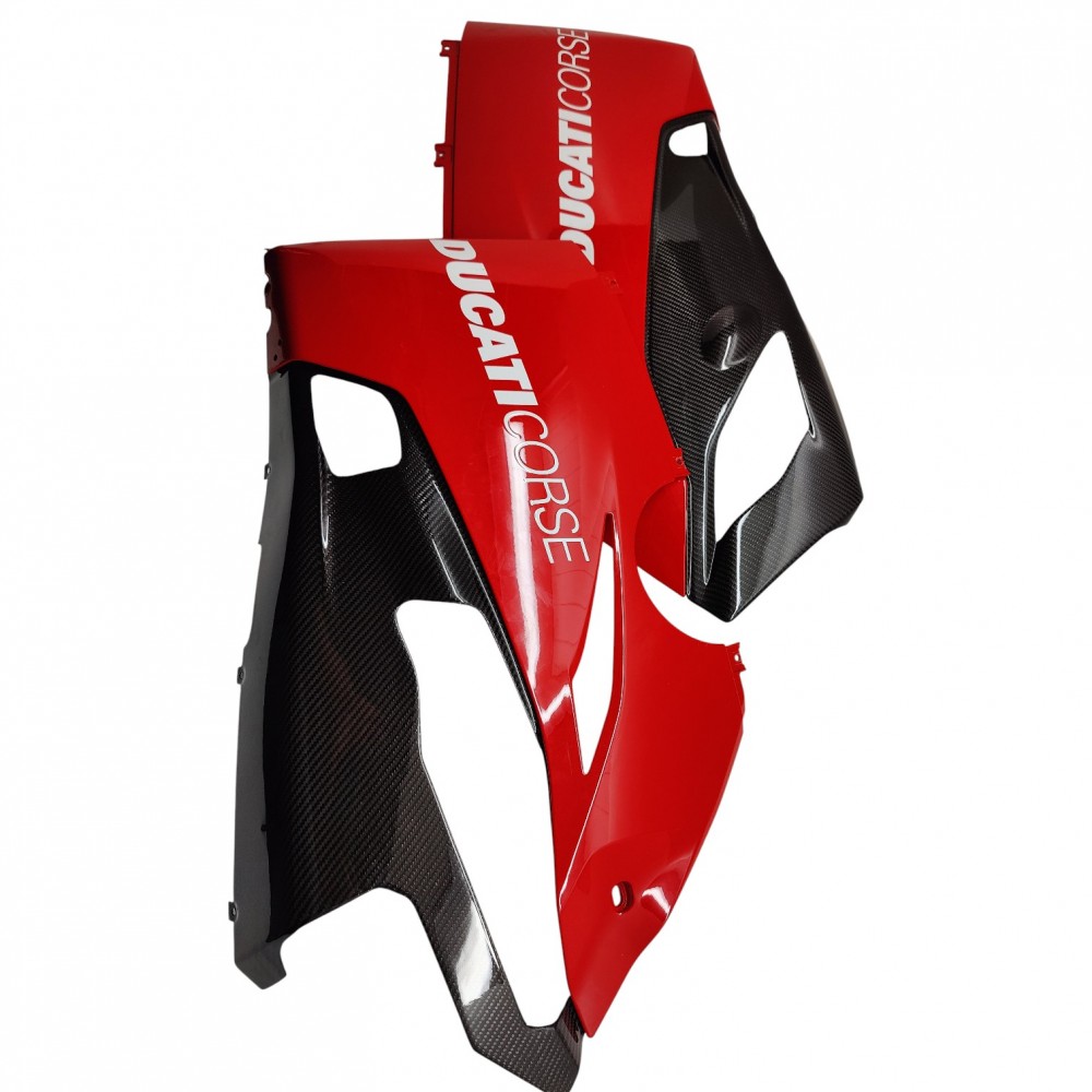 Ducati Panigale V4/V4R 2018-2022 Bottom Fairings Belly Pan Carbon Inserts Custom Kit