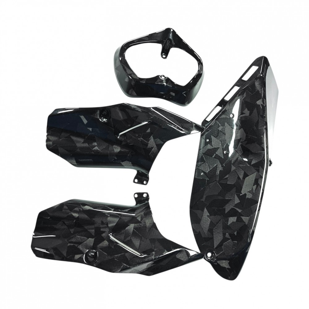 Ducati Panigale V4 Carbon Fiber Exhaust Heat Shields Kit for Termignoni Titanium