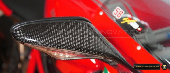 Ducati 848 1098 1198 Turn Signal Mirrors Cover Panel Cowl Fairing Carbon Fiber 