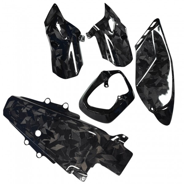 Ducati Panigale V4 Carbon Fiber Exhaust Heat Shields Kit for Termignoni Titanium